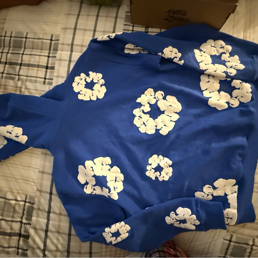 Brand New!! Blue Floral Denim Tears Sweatshirt